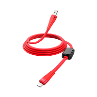 Кабель HOCO S4 USB (m)-Lightning (m) 1.2м 2.4A TPE дисплей красный (1/18/180)