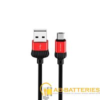 Кабель Borofone BX28 USB (m)-microUSB (m) 1м 2.4A ПВХ красный (1/360)