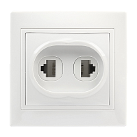 Розетка Smartbuy RJ-45+Phone 1 местная белая "Венера"