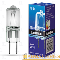Лампа галогенная Camelion JD G6.35 20W 2800К 220-240V капсула прозрачная (1/5/100)