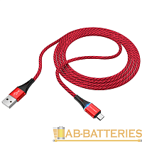 Кабель Borofone BU25 USB (m)-microUSB (m) 1.2м 2.4A нейлон красный (1/42/168)