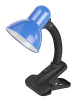 Светильник настольный ЭРА N-102 40W 220V E27 прищепка синий (1/30)