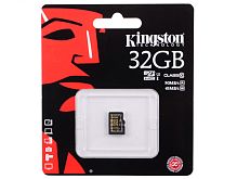 Карта памяти microSD Kingston 32GB Class10 UHS-I (U1) 90 МБ/сек без адаптера