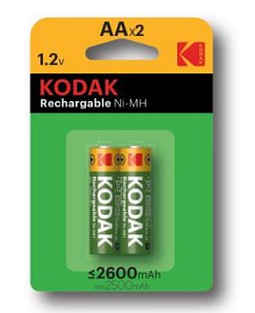 Аккумулятор бытовой Kodak HR6 AA BL2 NI-MH 2600mAh (2/40/320/12800) 