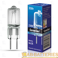 Лампа галогенная Camelion JD G6.35 35W 2800К 220-240V капсула прозрачная (1/5/100)