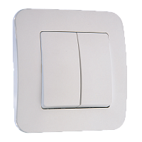 Выключатель Makel Lillium Natural 2-клав.10A пластик белый 55003 (1/12)