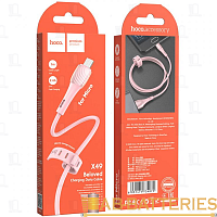 Кабель HOCO X49 USB (m)-microUSB (m) 1м 2.4A силикон розовый (1/31/310)