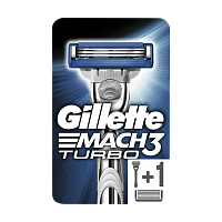 Бритва Gillette "MACH3 TURBO" 3 лезвия 2 кассеты ENG (1/6)