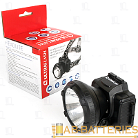 Фонарь налобный Ultraflash LED5364 0.5W 1LED от аккумулятора 2 режима черный (1/5/100)