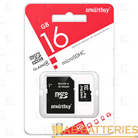 Карта памяти microSD Smartbuy 16GB Class4 4 МБ/сек без адаптера