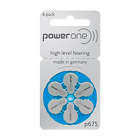 Батарейка PowerOne IMPLANT PRO+ ZA675 BL6 Zinc Air 1.45V (6/60/300)