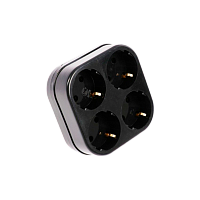 Разветвитель Toker 4Т4 4р.С/З 16A черный (1/50)