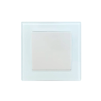 Выключатель Прогресс Glass 1-клав.10A ABS + Керамика белый (1/10/100)