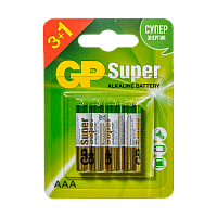 Батарейка GP Super LR03 AAA BL3+1 Alkaline 1.5V (4/40/320) 