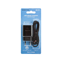 Сетевое З/У Borofone BA20A 1USB 2.1A с кабелем Lightning черный (1/48/192)