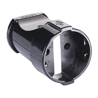 Розетка штепсельная Makel 1гн. пластик черный 10054 (1/50)