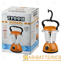 Фонарь туристический Трофи TK20 1.5W 20LED от аккумулятора оранжевый (1/24/144)