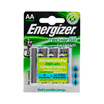 Аккумулятор предзаряженный RTU Energizer HR6 AA BL4 NI-MH 2300mAh 
