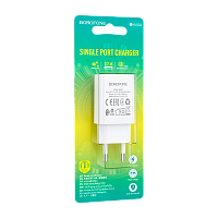 Сетевое З/У Borofone BA68A 1USB 2.1A белый (1/79/316) 