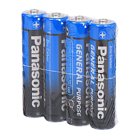 Батарейка Panasonic GENERAL Purpose R03 AAA Shrink 4 1.5V (4/60/1200/86400)
