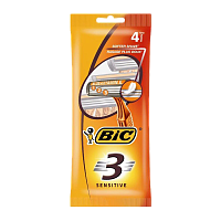 Бритва BIC "БИК 3 Sensitive" 3 лезвия пластиковая ручка 4шт. (1/20)