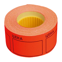 Этикет-лента 50 мм х 40 мм "Цена" (350 этикеток /рол.), красная, AVIORA (цена за 1 рулон) (5/100)