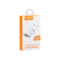 Сетевое З/У HOCO C11 1USB 1.0A с кабелем microUSB белый (1/10/100)