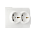 Розетка Smartbuy 2-местная с заземлением 16А белая, керамика "Венера"