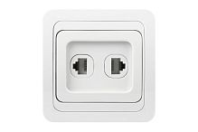 Розетка компьютер+телефон RJ-45+Phone одинарная белая "Марс" Smartbuy (SBE-02w-S1-RJPH) /1/10/100