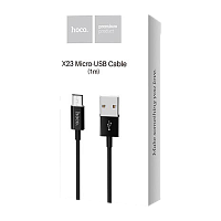 Кабель HOCO X23 USB (m)-microUSB (m) 1м 2.1A TPE черный (1/46/276)