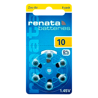Батарейка Renata ZA10 BL6 Zinc Air 1.45V (6/60/300/3000)