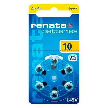 Батарейка Renata ZA10 BL6 Zinc Air 1.45V (6/60/300/3000)