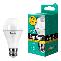 Лампа светодиодная Camelion A60 E27 14W 3000К 220V груша матовая (1/10/100)