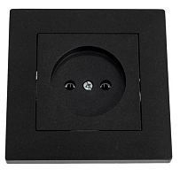 Розетка Makel KAREA RIZZ 1гн. 16A Б/З черный 88054022