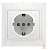 Розетка Smartbuy 1-местная с заземлением 16А белая, керамика "Венера"