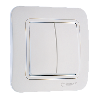 Выключатель Makel Lillium 2-клав.10A пластик белый 70003 (1/12)
