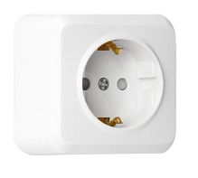 Розетка Smartbuy "Юпитер" 1гн. 16A С/З со шторкой пластик белый