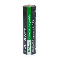 Аккумулятор Li-ion GoPower ICR18650 PC1 3.7V 1800mAh б/з выс.конт. (1/80/160)