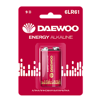 Батарейка Daewoo ENERGY Крона 6LR61 BL1 Alkaline 9V (1/12/144) 