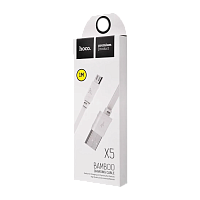 Кабель HOCO X5 USB (m)-microUSB (m) 1м 2.4A ПВХ белый (1/30/300)