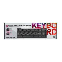 Клавиатура проводная Defender HB-190 USB RU Element классическая USB 1.5м черный (1/20)