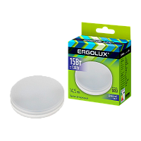 Лампа светодиодная Ergolux GX53 15W 6500К 180-240V таблетка матовая (1/10/100)