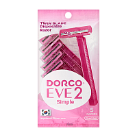 Бритва одноразовая DORCO "EVE2" 2 лезвия 5шт. (1/20) 