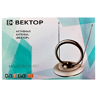 ТВ-Антенна комнатная Вектор AR-027 активная с питанием с усилителем DVB-T/T2 (1/20)