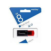 Флеш-накопитель Smartbuy Click 8GB USB2.0 пластик черный красный 