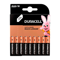 Батарейка Duracell Plus LR03 AAA BL18 Alkaline 1.5V (18/180/41760)