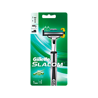 Бритва Gillette "Slalom Plus (Vector+)" 2 лезвия 1 кассета RUS (1/6)
