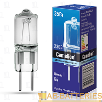Лампа галогенная Camelion JD G4 35W 2800К 220-240V капсула прозрачная (1/5/100)