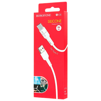 Кабель Borofone BX30 USB (m)-Type-C (m) 1м 3.0A силикон белый