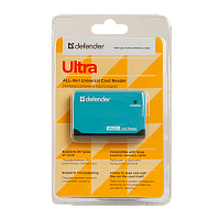 Картридер Defender Ultra USB2.0 SD/microSD/MS/M2 Combo/MMC/CF голубой (1/100)